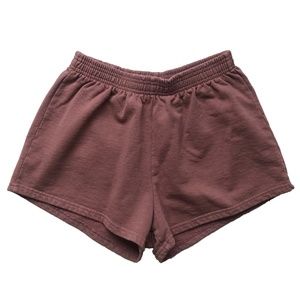 Los Angeles Apparel Garment Dye Heavy Fleece Shorts - Mauve, Size Large